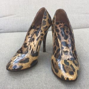 Dolce & Gabbana Patent Animal Print Stiletto Heel Pumps